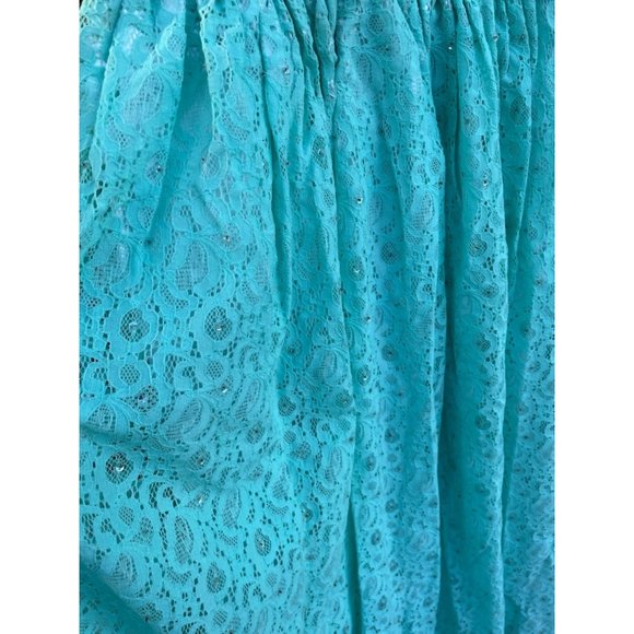 Vintage 1960 Lace Aqua Green Maxi Dress - Picture 7 of 14
